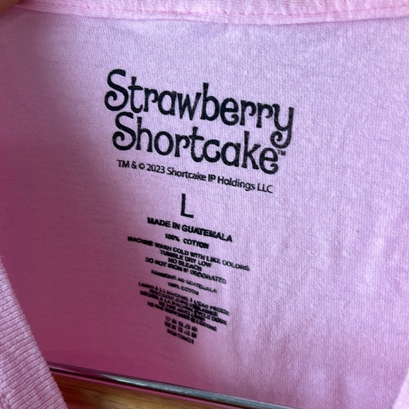 Pink Strawberry short cake tee size large - Picture 3 of 3